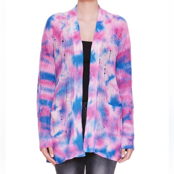 Zadig & Voltaire Addison Tie Dyed Cardigan Sweater 100% Cashmere - Picture 7 of 7